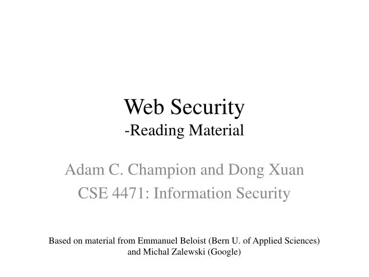 web security reading material