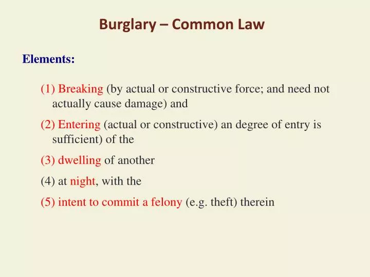 burglary common law