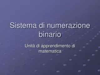 sistema di numerazione binario