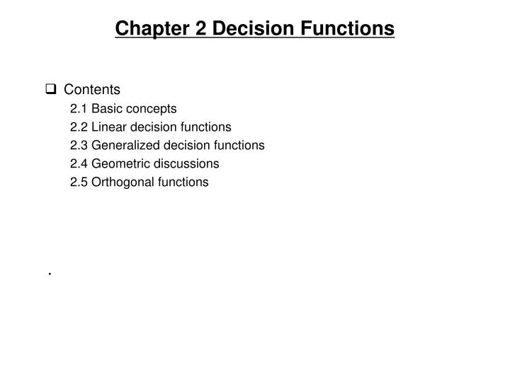 chapter 2 decision functions