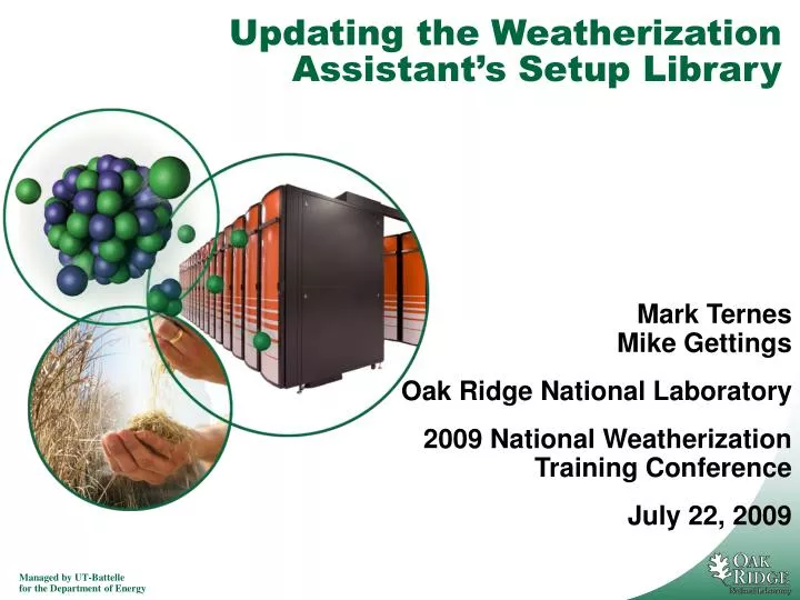 updating the weatherization assistant s setup library