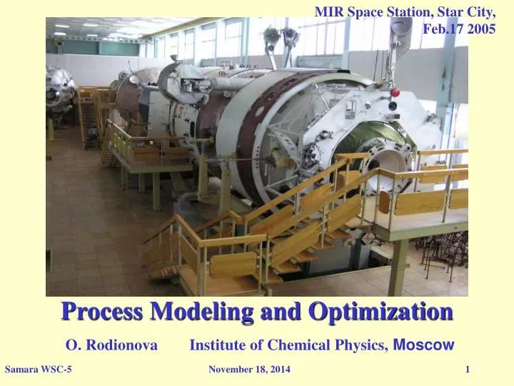 process modeling and optimization o rodionova institute of chemical physics moscow