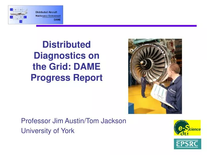 distributed diagnostics on the grid dame progress report