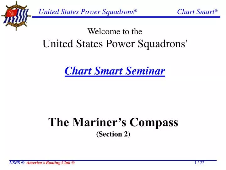 welcome to the united states power squadrons chart smart seminar
