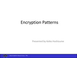 Encryption Patterns
