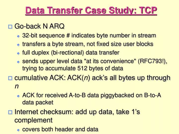 data transfer case study tcp