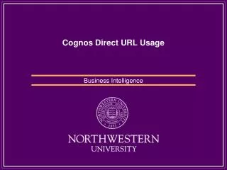 Cognos Direct URL Usage