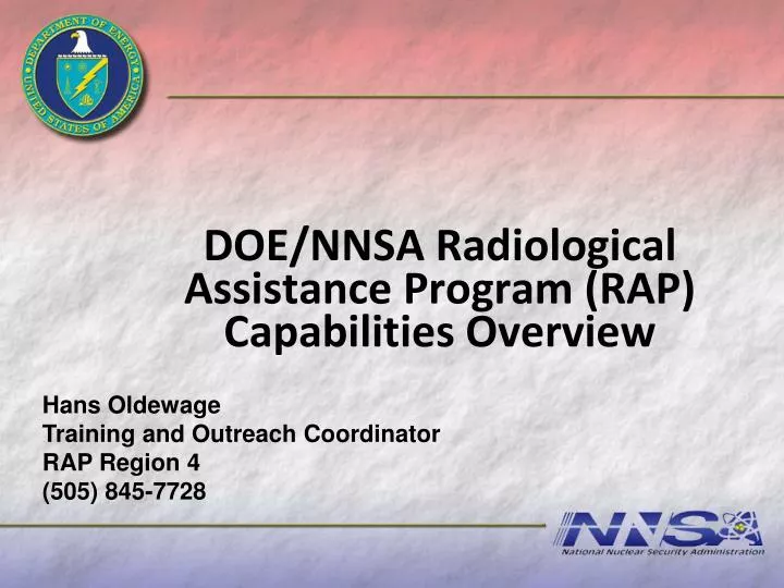 doe nnsa radiological assistance program rap capabilities overview