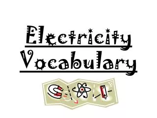 Electricity Vocabulary