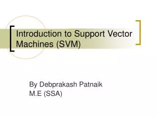 Introduction to Support Vector Machines (SVM)