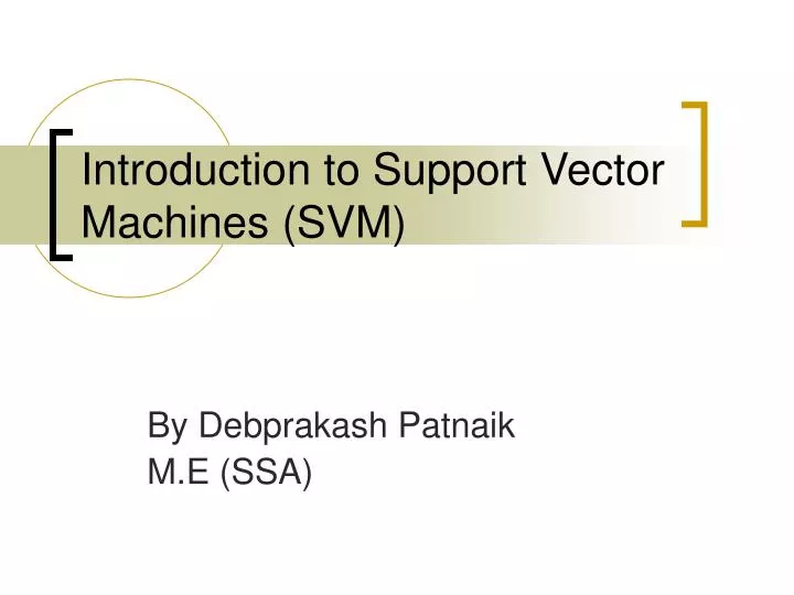introduction to support vector machines svm