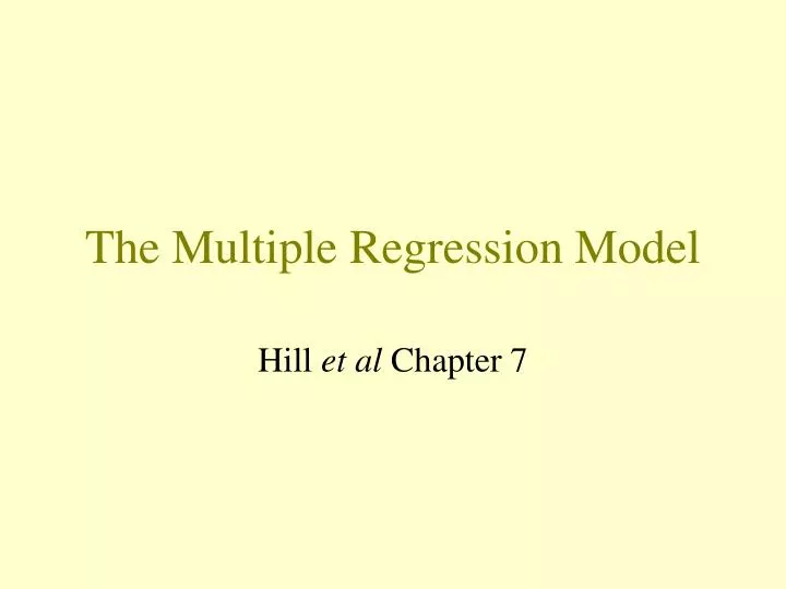 the multiple regression model