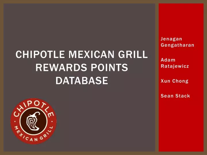 chipotle mexican grill rewards points database