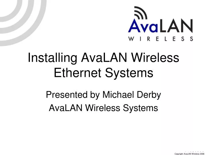 installing avalan wireless ethernet systems