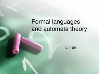 Formal languages and automata theory