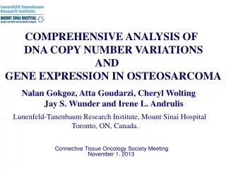 COMPREHENSIVE ANALYSIS OF DNA COPY NUMBER VARIATIONS