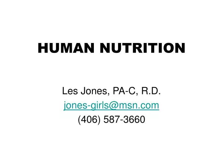 human nutrition