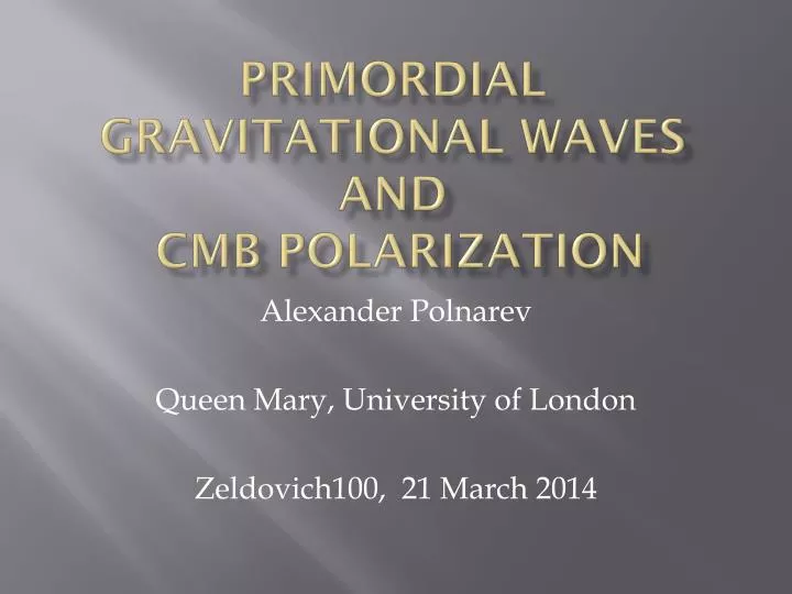 primordial gravitational waves and cmb polarization