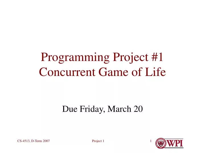 programming project 1 concurrent game of life