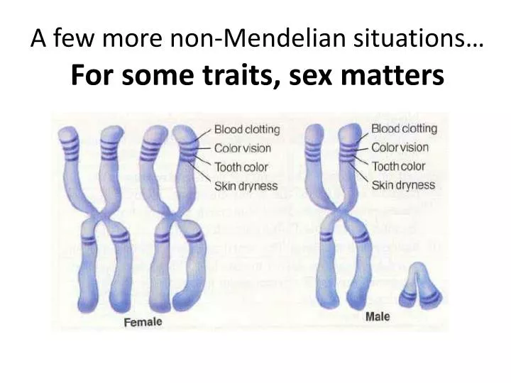 a few more non m endelian situations for some traits sex matters