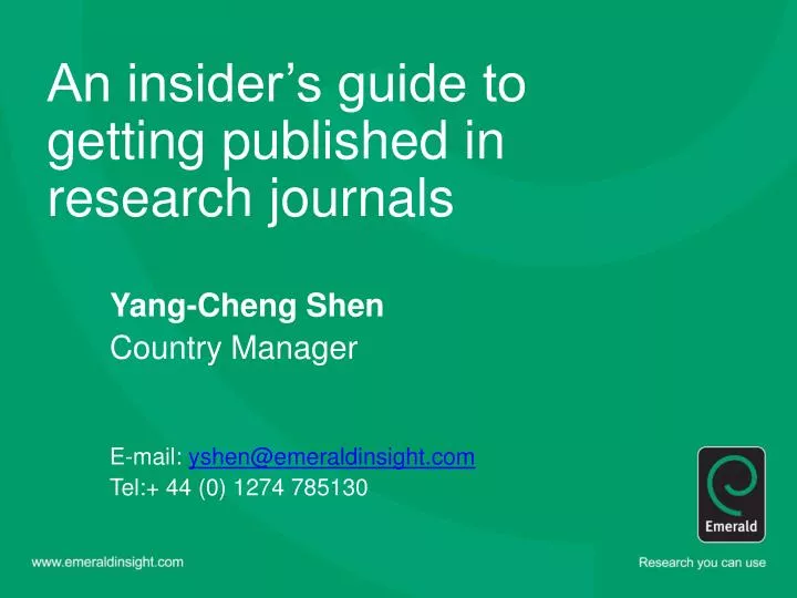 an insider s guide to getting published in research journals