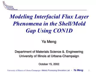 Modeling Interfacial Flux Layer Phenomena in the Shell/Mold Gap Using CON1D