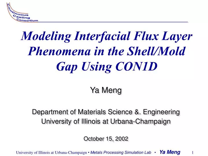 modeling interfacial flux layer phenomena in the shell mold gap using con1d