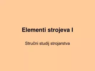 elementi strojeva i
