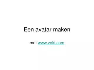 een avatar maken