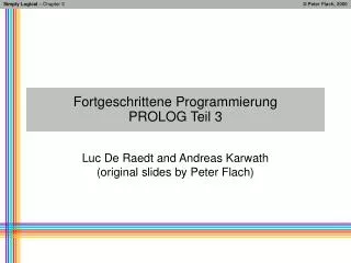 Fortgeschrittene Programmierung PROLOG Teil 3