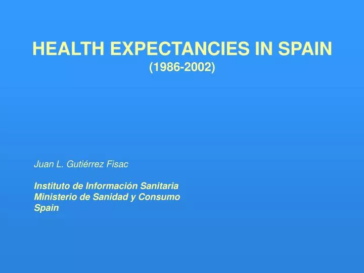 health expectancies in spain 1986 2002