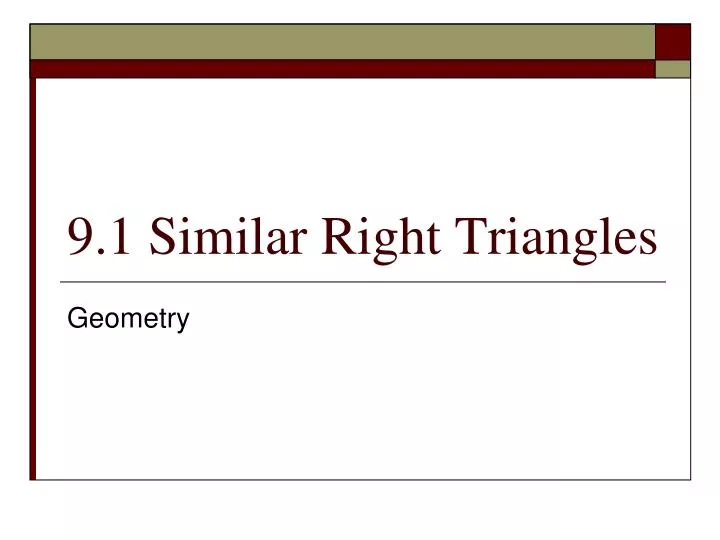 9 1 similar right triangles