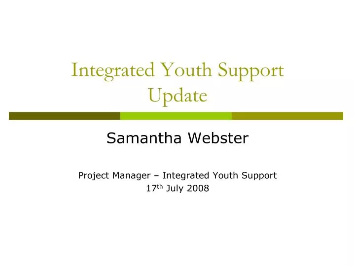 integrated youth support update