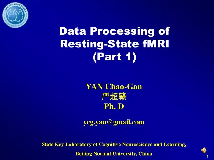 data processing of resting state fmri part 1