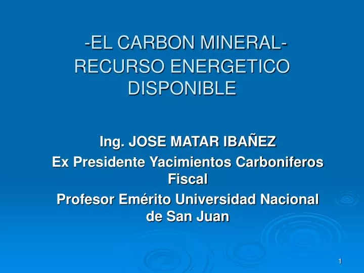 el carbon mineral recurso energetico disponible