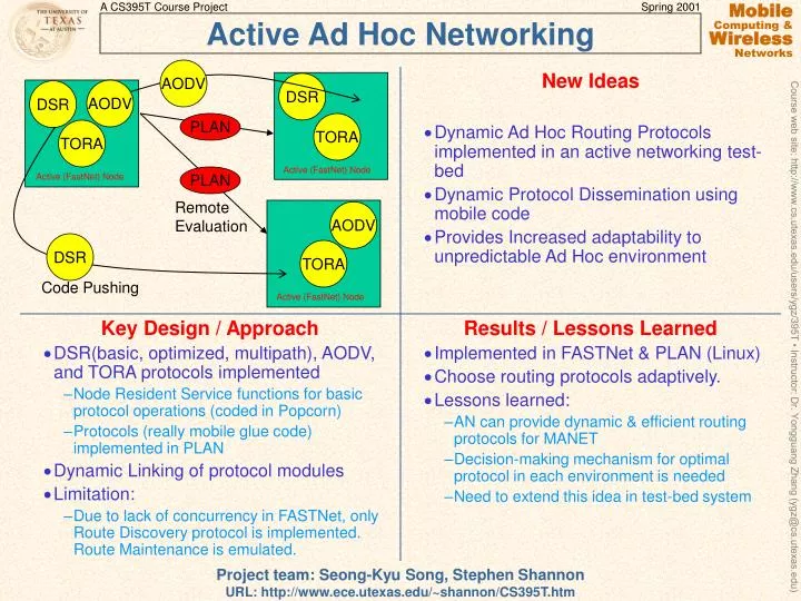 active ad hoc networking
