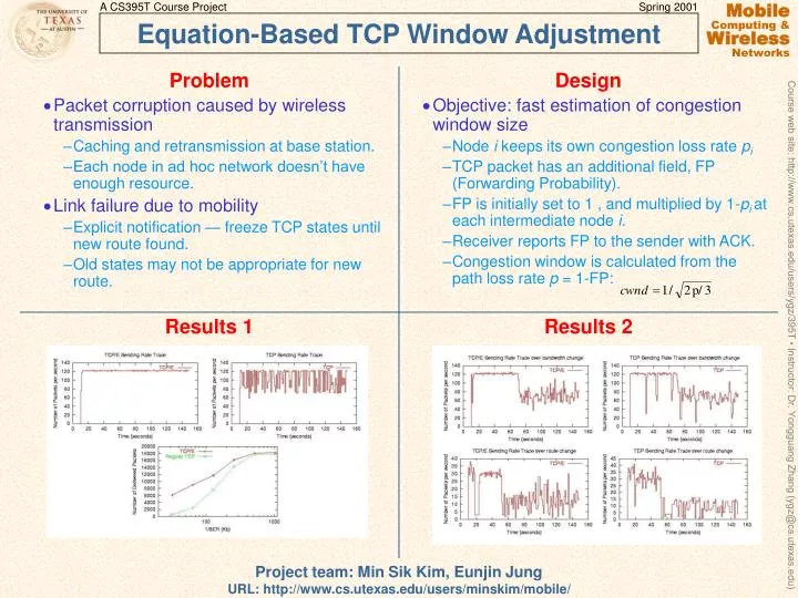 equation based tcp window adjustment