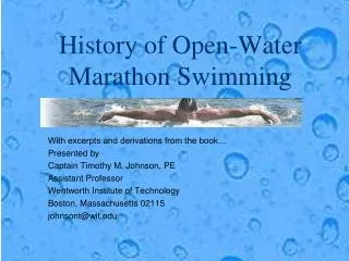 History of Open-Water Marathon Swimming