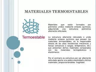 materiales termoestables