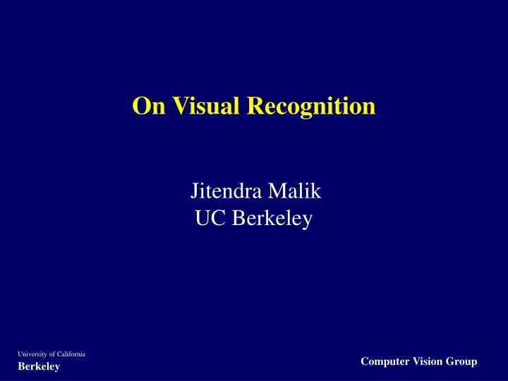 on visual recognition