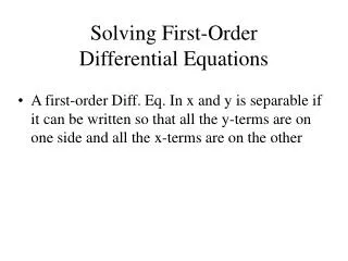 Solving First-Order Differential Equations