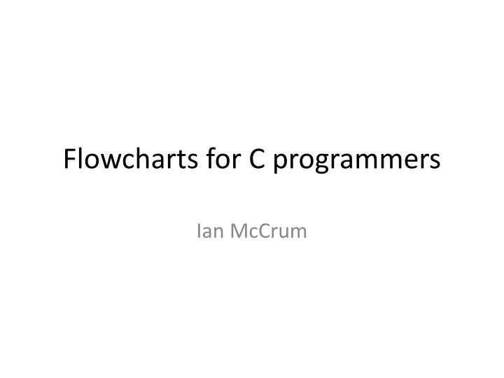 flowcharts for c programmers