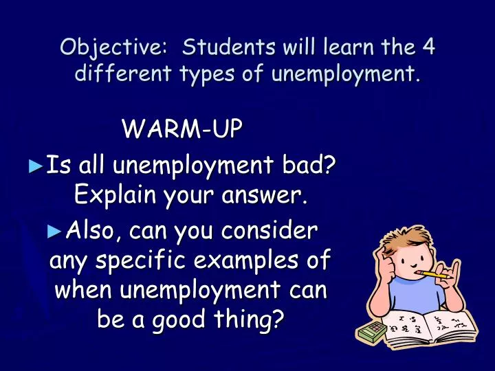 objective students will learn the 4 different types of unemployment