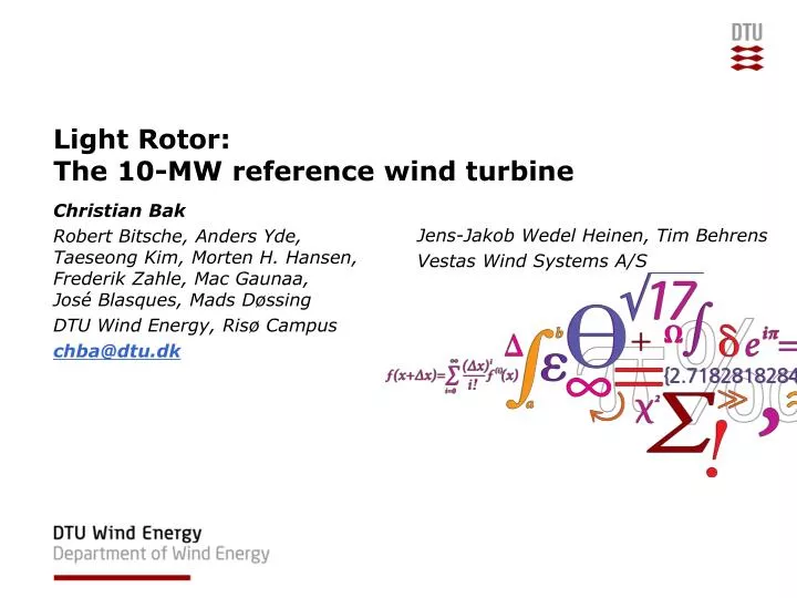light rotor the 10 mw reference wind turbine