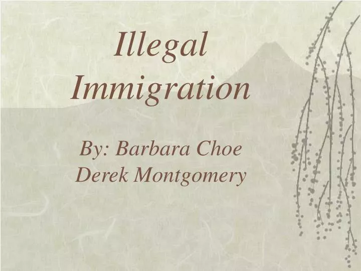 illegal immigration by barbara choe derek montgomery
