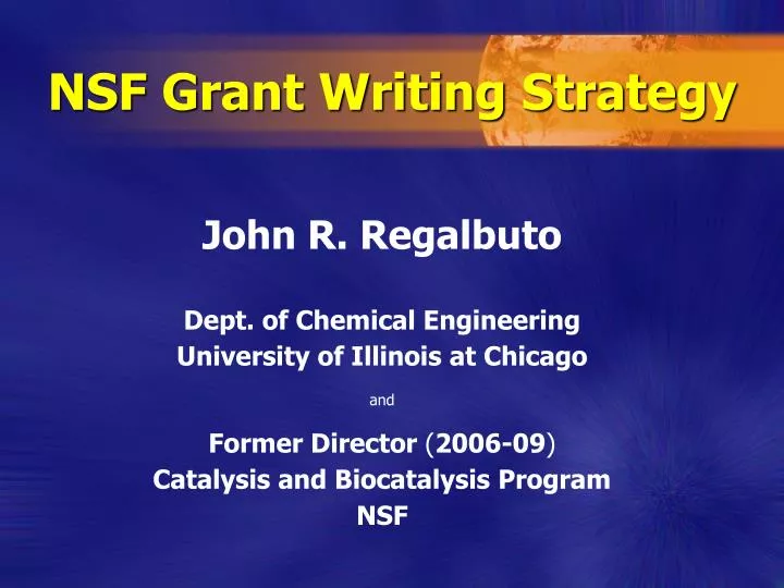 nsf grant writing strategy
