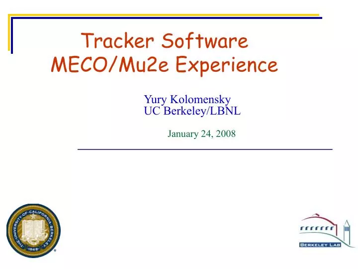 tracker software meco mu2e experience