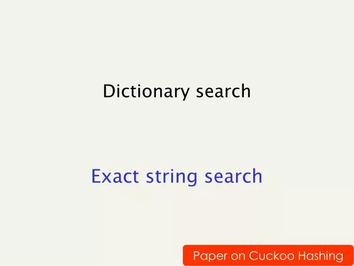 dictionary search