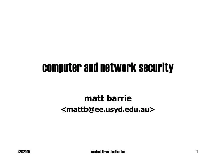 computer and network security