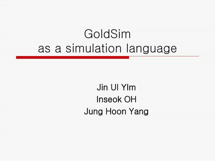 goldsim as a simulation language